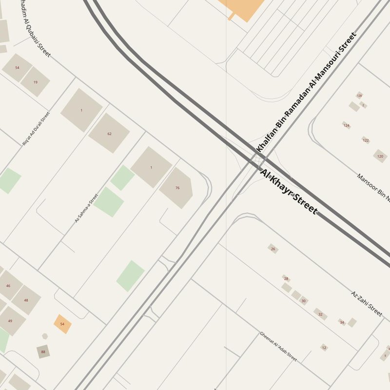 Al Shamkhah City street map with house numbers — printable address map PDF, United Arab Emirates