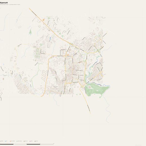 Ajapnyak street map with house numbers — printable address map PDF, Armenia
