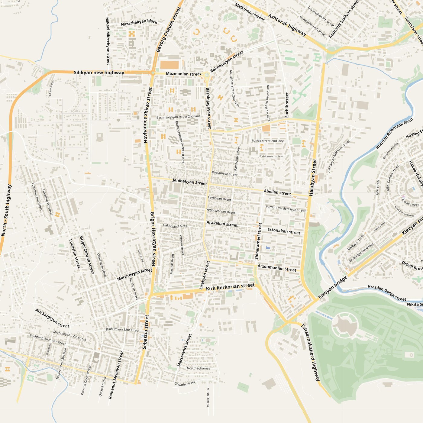 Ajapnyak Map PDF — Printable Street Map Poster with House Numbers
