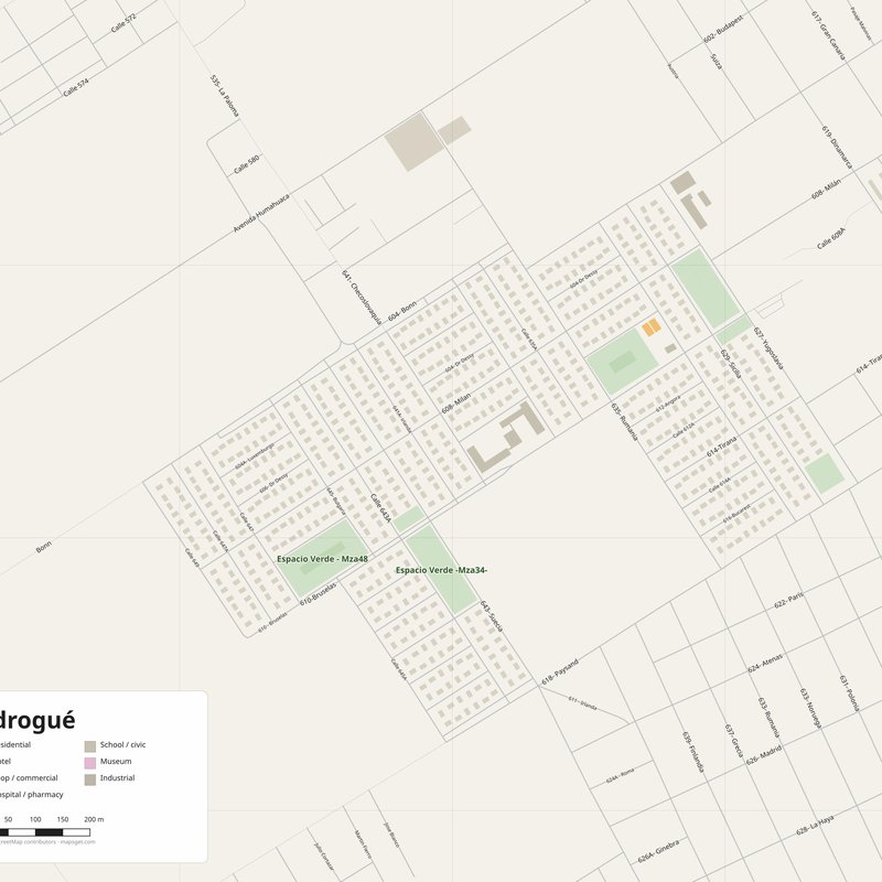 Mapa de Adrogué PDF — plano callejero imprimible con números de casa