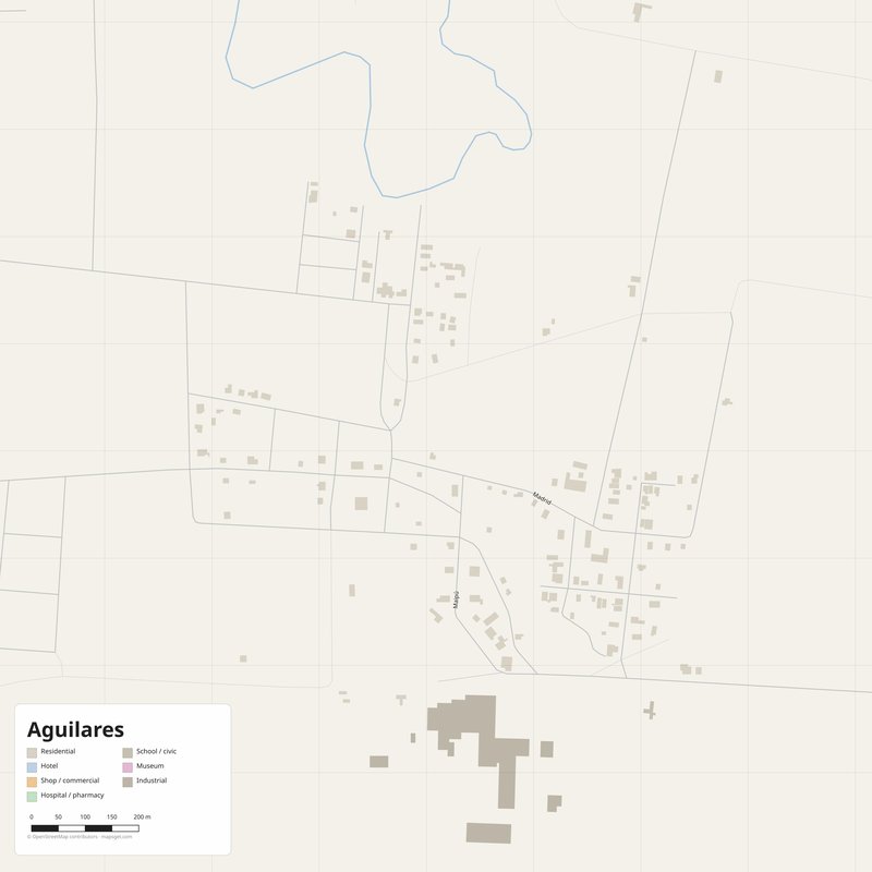 Aguilares Map PDF — Printable Street Map Poster with House Numbers