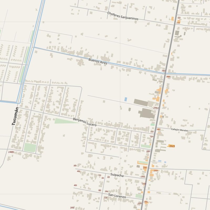 Albardón street map with house numbers — printable address map PDF, Argentina