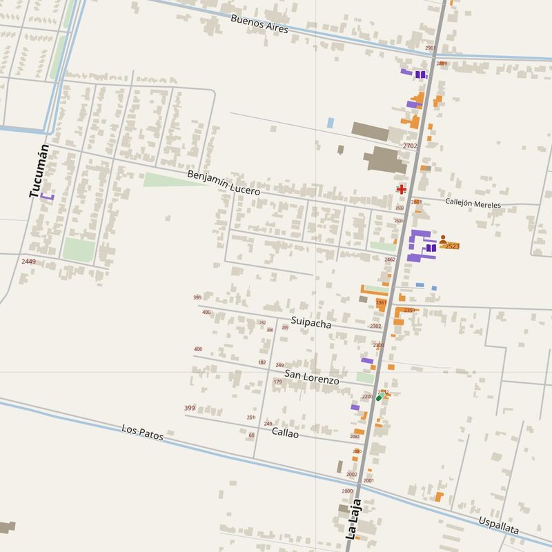 Albardón map with house numbers, hospitals, police and fire stations — printable PDF, Argentina