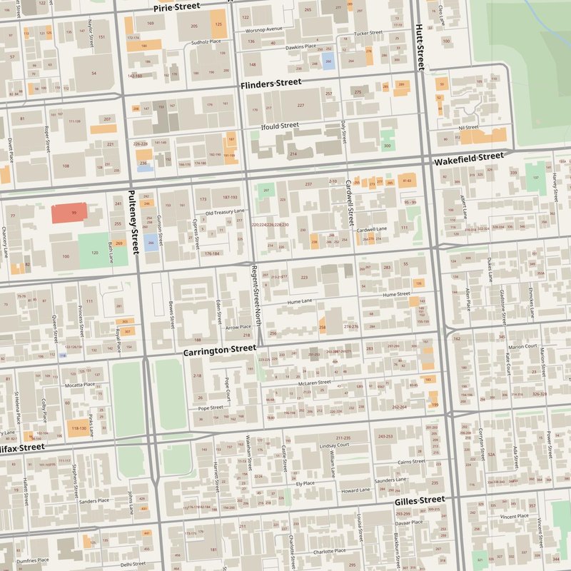 Adelaide street map with house numbers — printable address map PDF, Australia