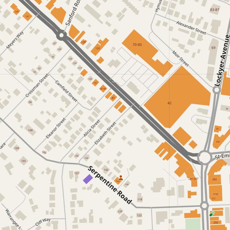 Albany map with house numbers, hospitals, police and fire stations — printable PDF, Australia