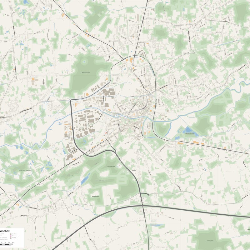 Druckbarer Stadtplan von Aarschot als Poster, Belgien