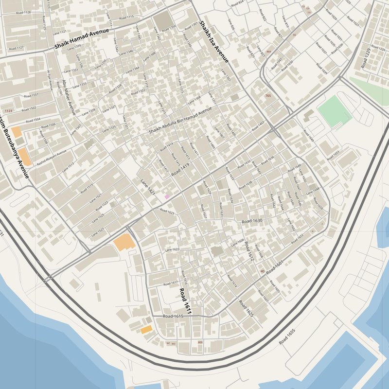 Al Muharraq street map with house numbers — printable address map PDF, Bahrain