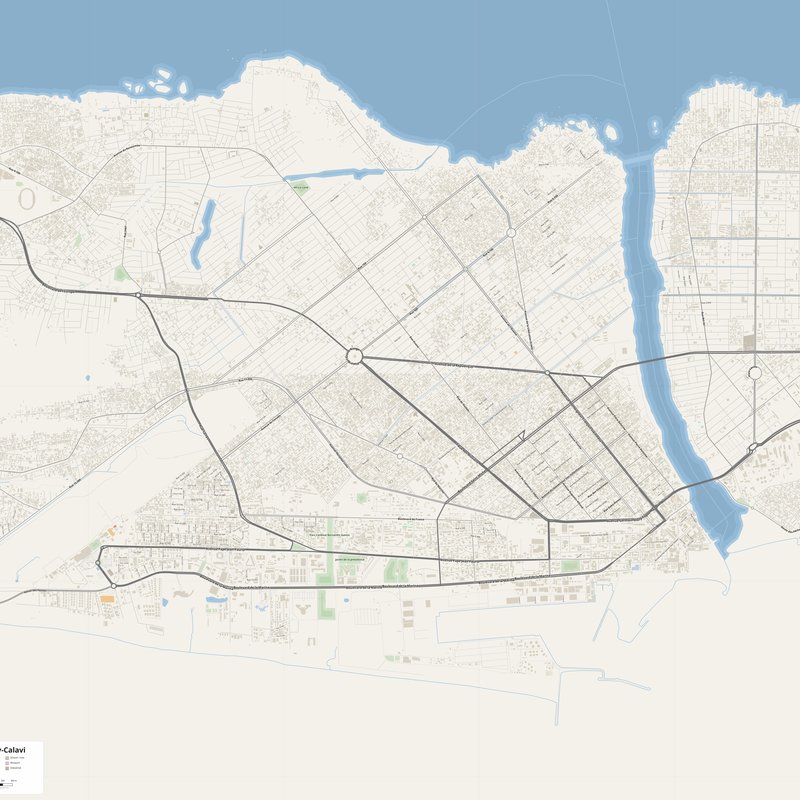 Abomey-Calavi Map PDF — Printable Street Map Poster with House Numbers