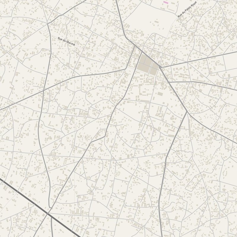 Abomey street map with house numbers — printable address map PDF, Benin