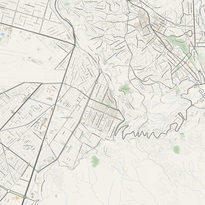 Printable street map poster of La Paz, Bolivia