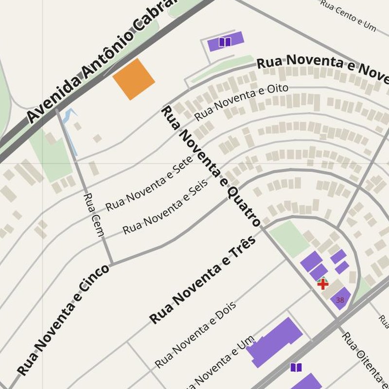 Abreu e Lima map with house numbers, hospitals, police and fire stations — printable PDF, Brazil
