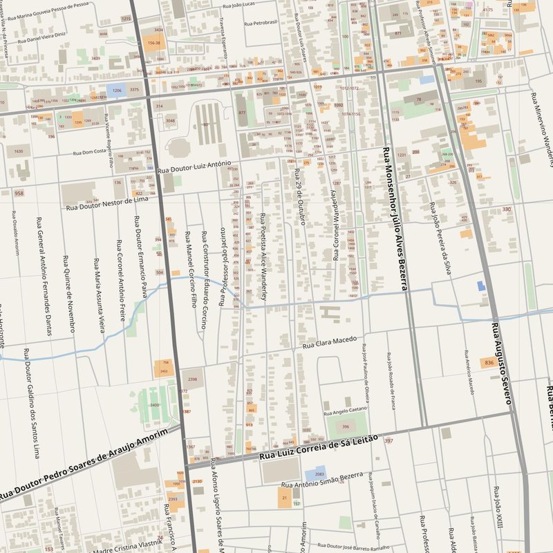 Açu street map with house numbers — printable address map PDF, Brazil