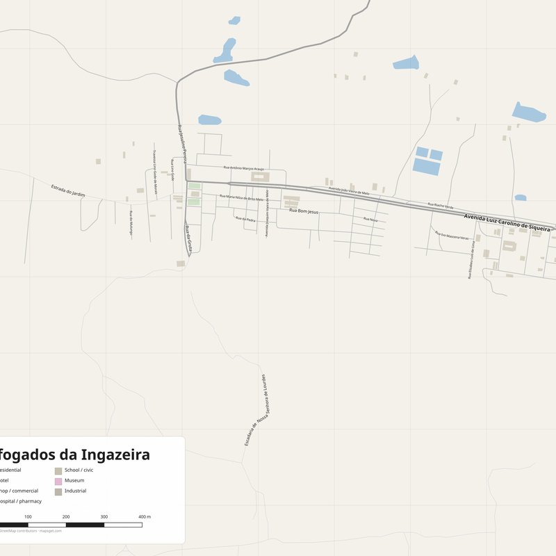 Mapa de Afogados da Ingazeira PDF — planta de ruas imprimível com números de porta