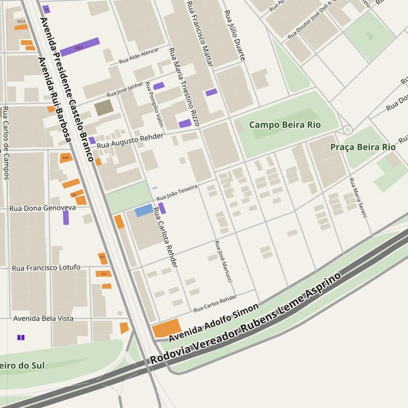 Aguaí map with house numbers, hospitals, police and fire stations — printable PDF, Brazil