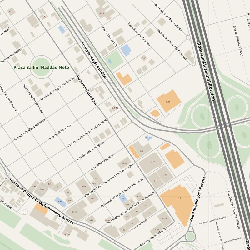 Planta de ruas de Agudos com números de porta — mapa de endereços PDF imprimível, Brasil