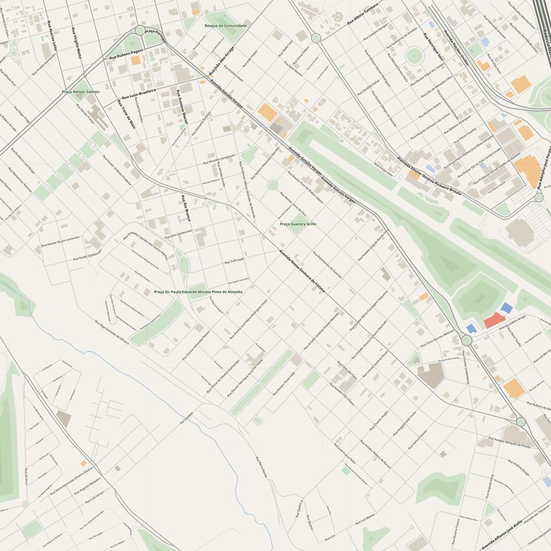 Mapa de Agudos PDF — planta de ruas imprimível com números de porta