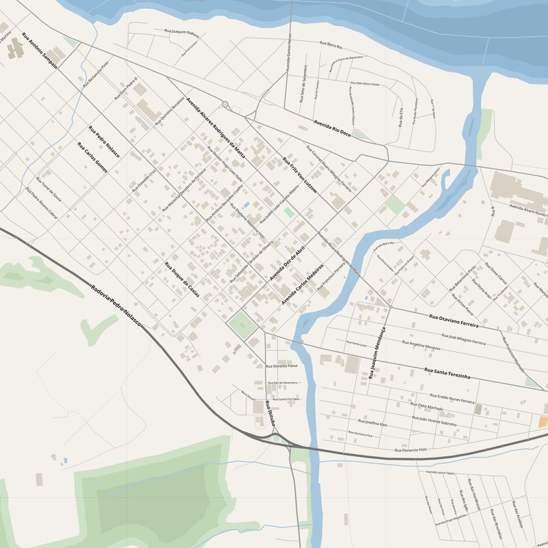 Mapa de Aimorés PDF — planta de ruas imprimível com números de porta