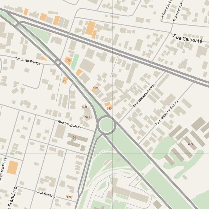Planta de ruas de Alegrete com números de porta — mapa de endereços PDF imprimível, Brasil