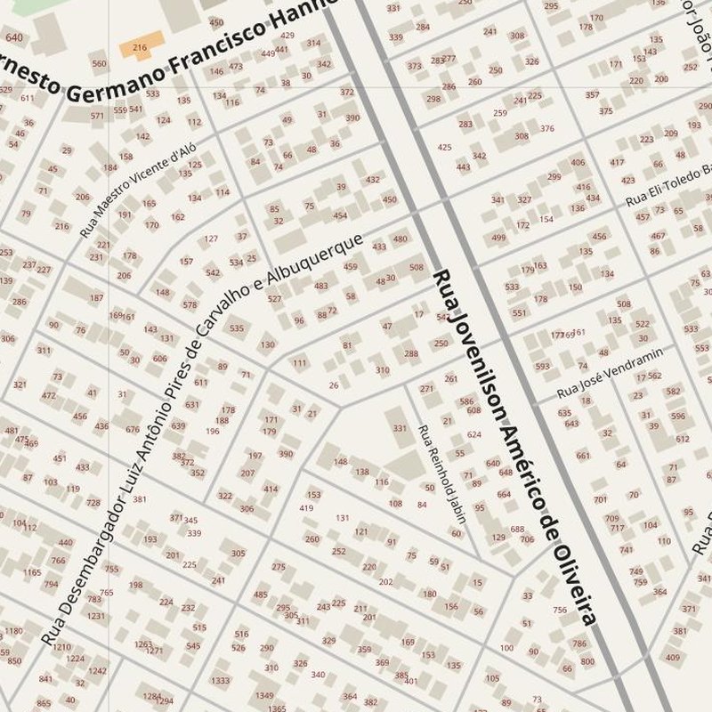 Araucária street map with house numbers — printable address map PDF, Brazil