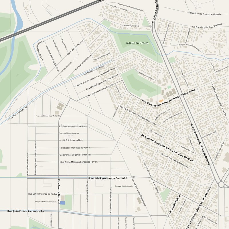 Araucária Map PDF — Printable Street Map Poster with House Numbers