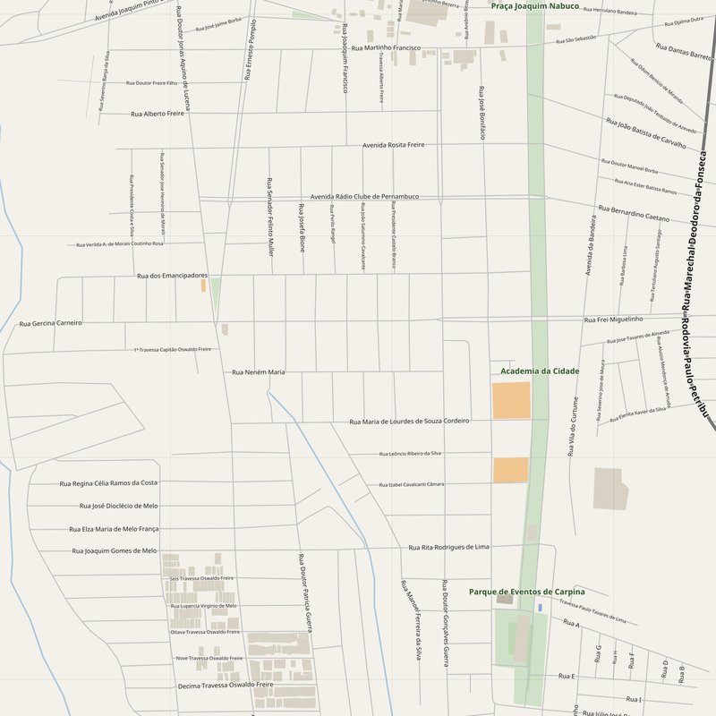Carpina Map PDF — Printable Street Map Poster with House Numbers