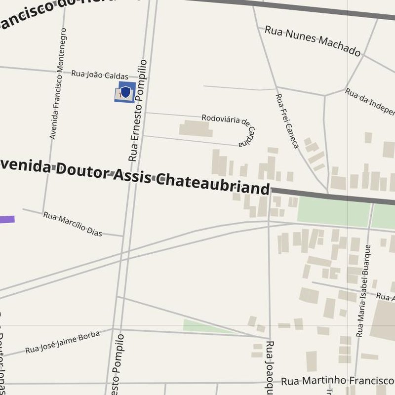 Carpina map with house numbers, hospitals, police and fire stations — printable PDF, Brazil