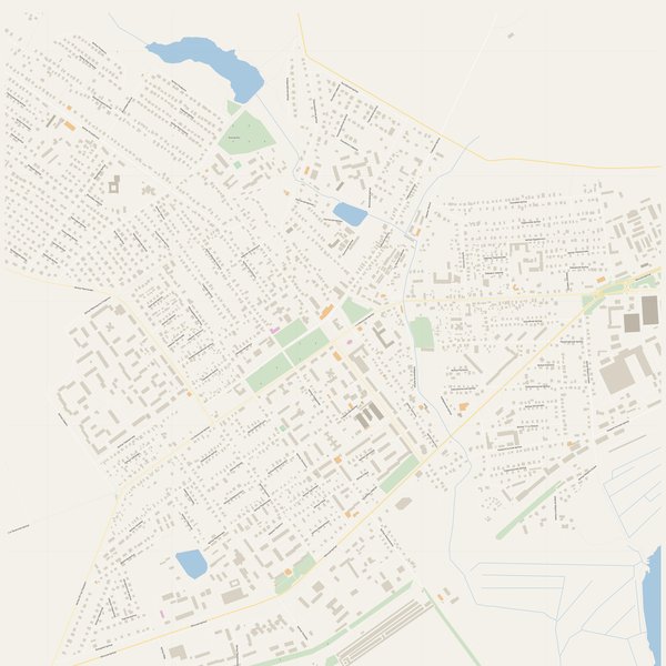 Detailed street map with house numbers of Dzyarzhynsk, Belarus