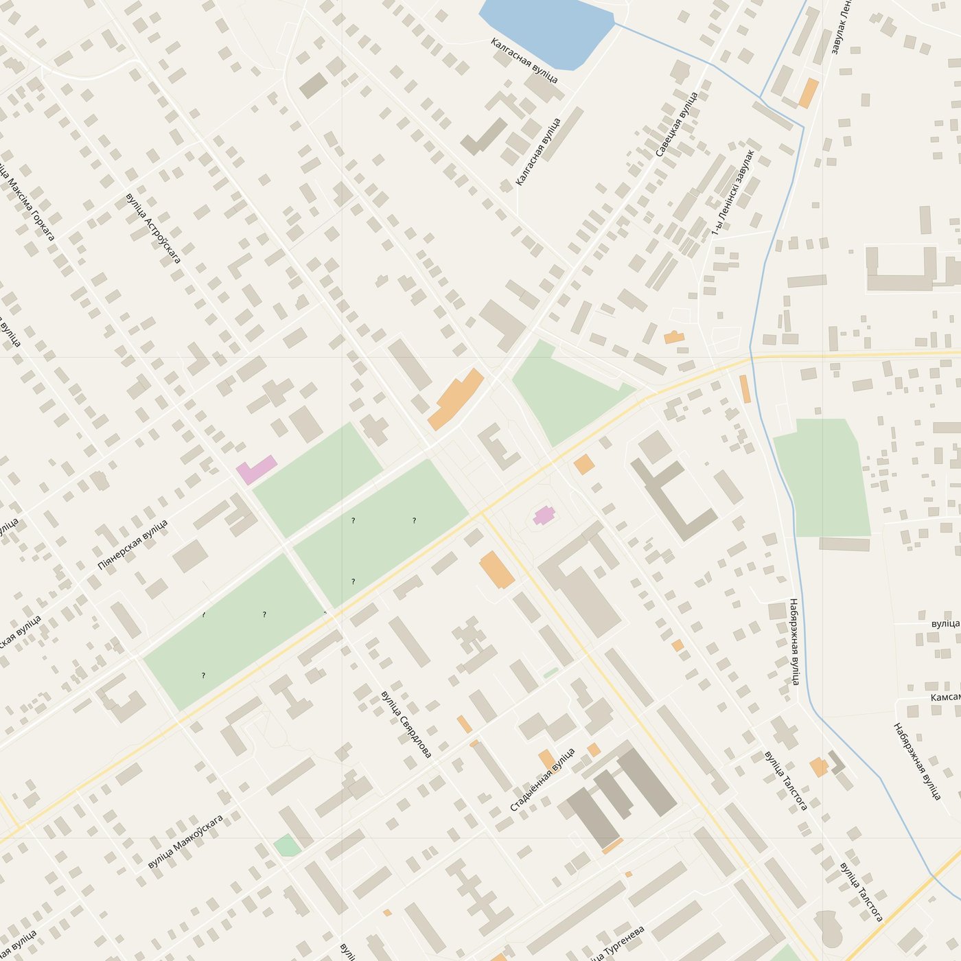 Free city map of Dzyarzhynsk, Belarus