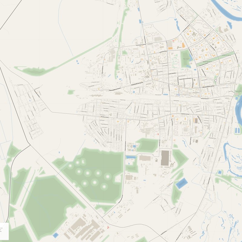 Zhlobin Map PDF — Printable Street Map Poster with House Numbers