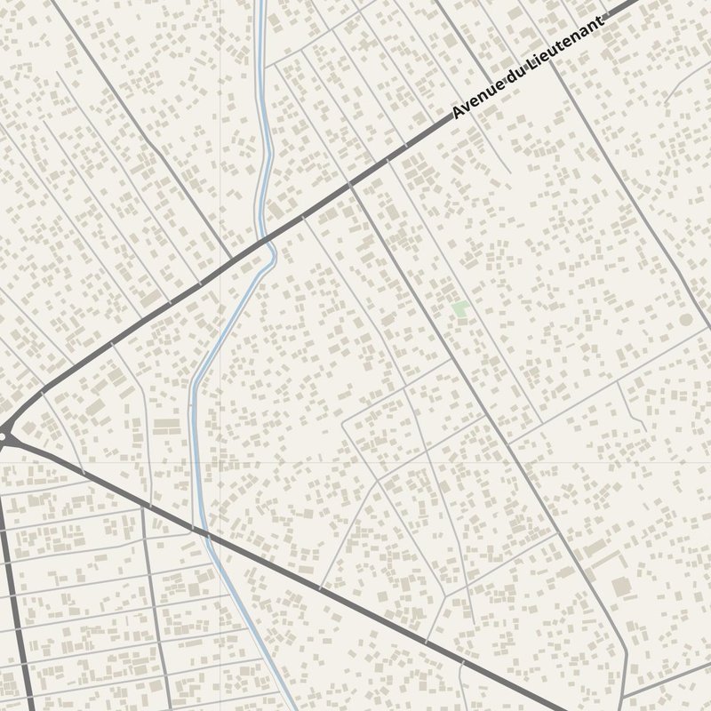 Zongo street map with house numbers — printable address map PDF, Congo - Kinshasa