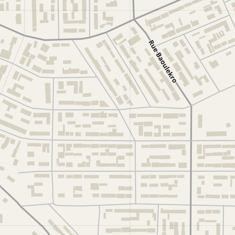 Abengourou street map with house numbers — printable address map PDF, Côte d’Ivoire