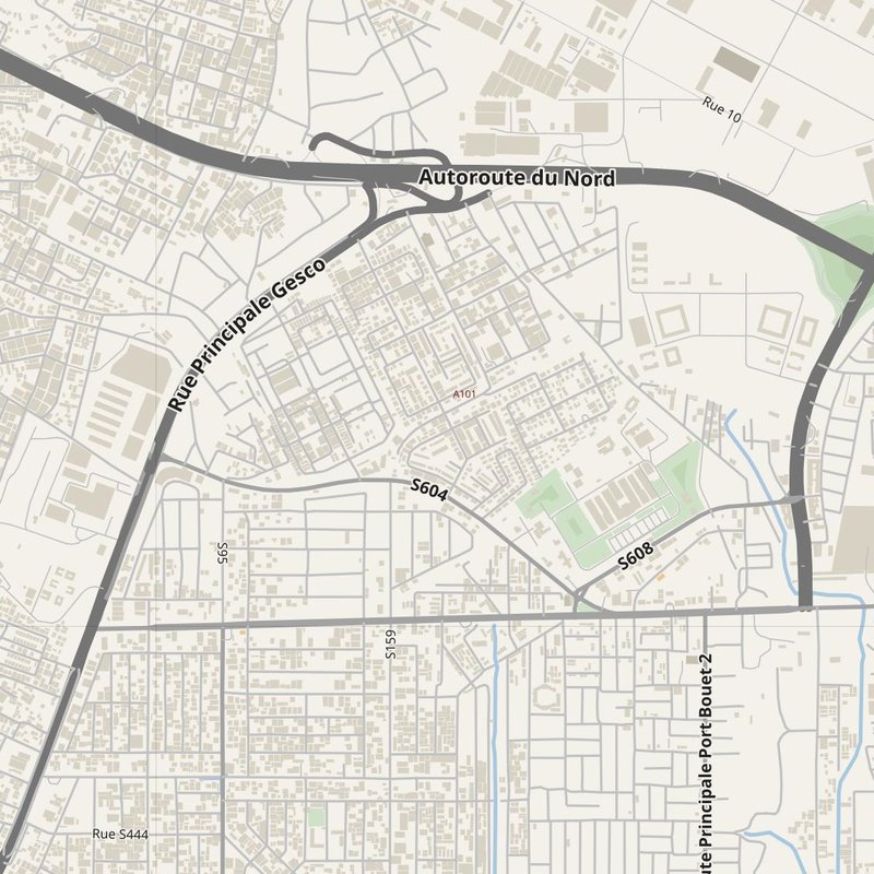 Abidjan street map with house numbers — printable address map PDF, Côte d’Ivoire