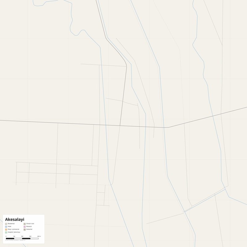 Akesalayi Map PDF — Printable Street Map Poster with House Numbers