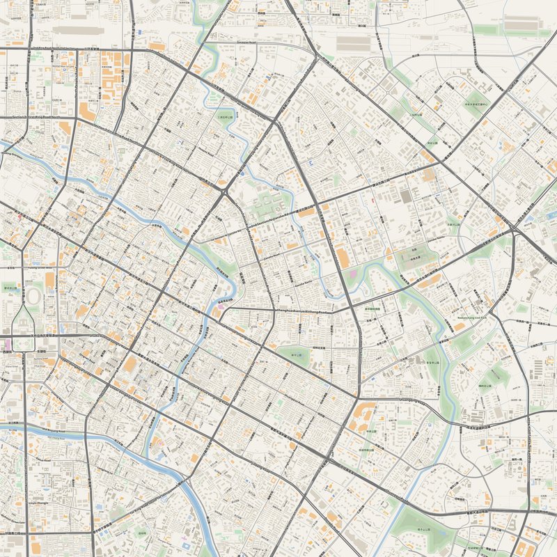 Chenghua Map PDF — Printable Street Map Poster with House Numbers