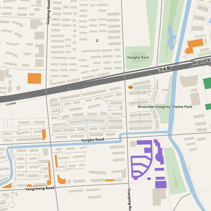 Pengpu map with house numbers, hospitals, police and fire stations — printable PDF, China
