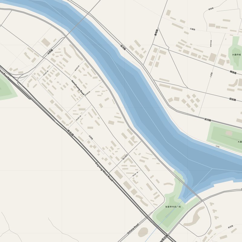 Zhangjiajie Map PDF — Printable Street Map Poster with House Numbers