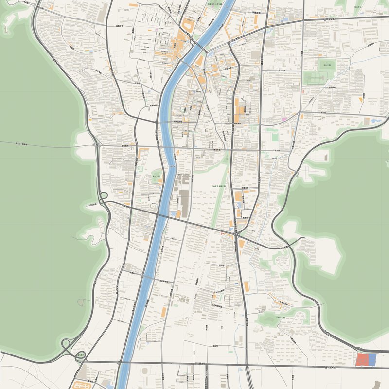 Zhangjiakou Map PDF — Printable Street Map Poster with House Numbers