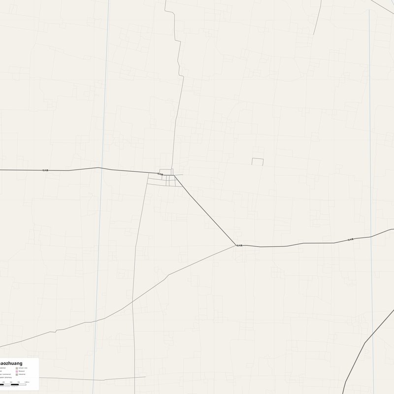 Zhaozhuang Map PDF — Printable Street Map Poster with House Numbers