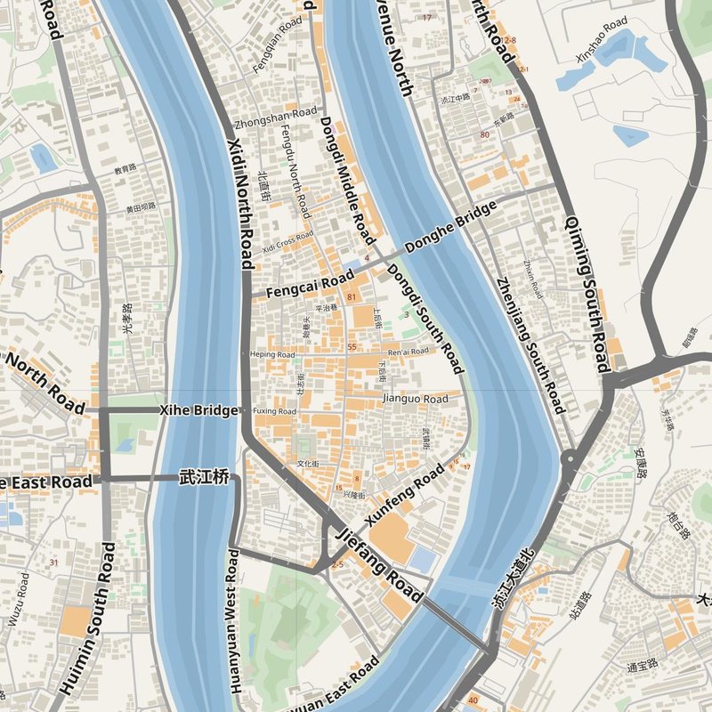 Zhenjiang street map with house numbers — printable address map PDF, China