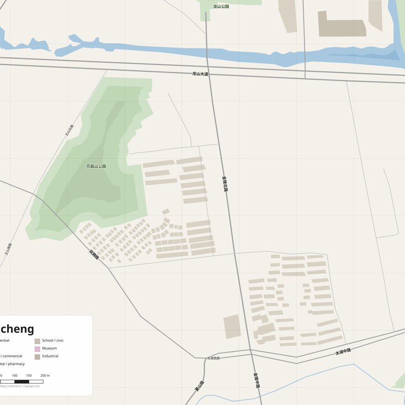 Zhicheng Map PDF — Printable Street Map Poster with House Numbers