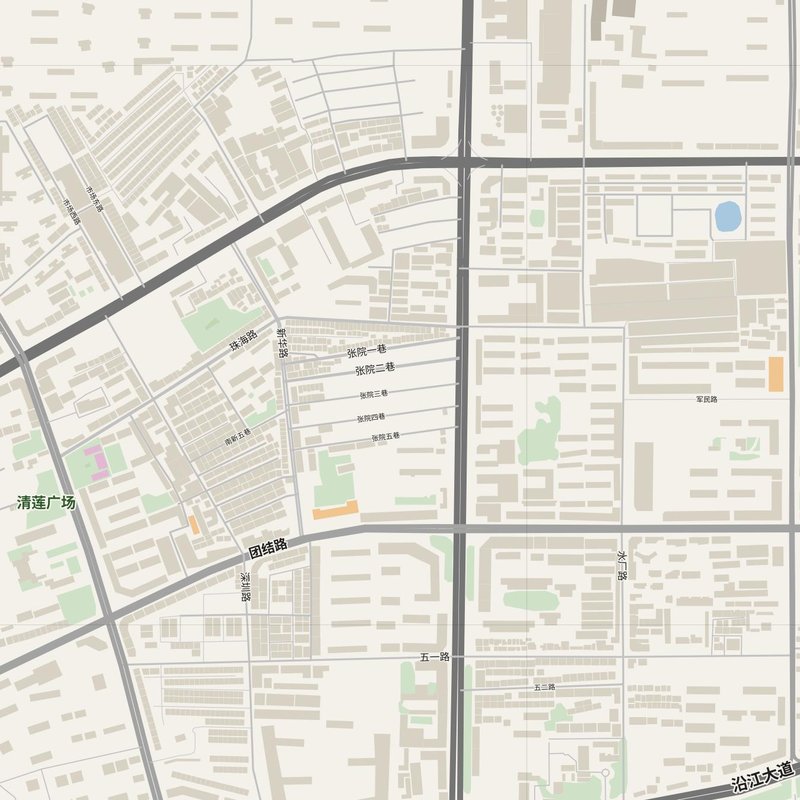 Zhijiang street map with house numbers — printable address map PDF, China