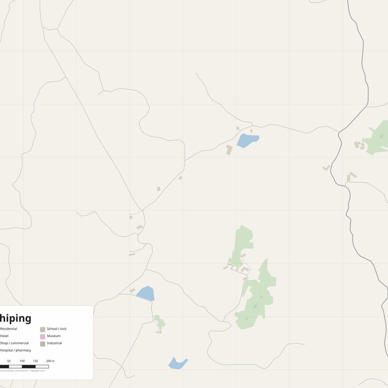 Zhiping Map PDF — Printable Street Map Poster with House Numbers