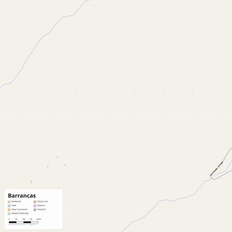 Barrancas Map PDF — Printable Street Map Poster with House Numbers