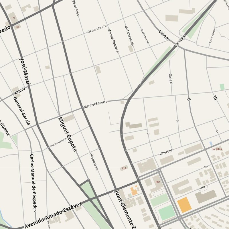 Bayamo street map with house numbers — printable address map PDF, Cuba