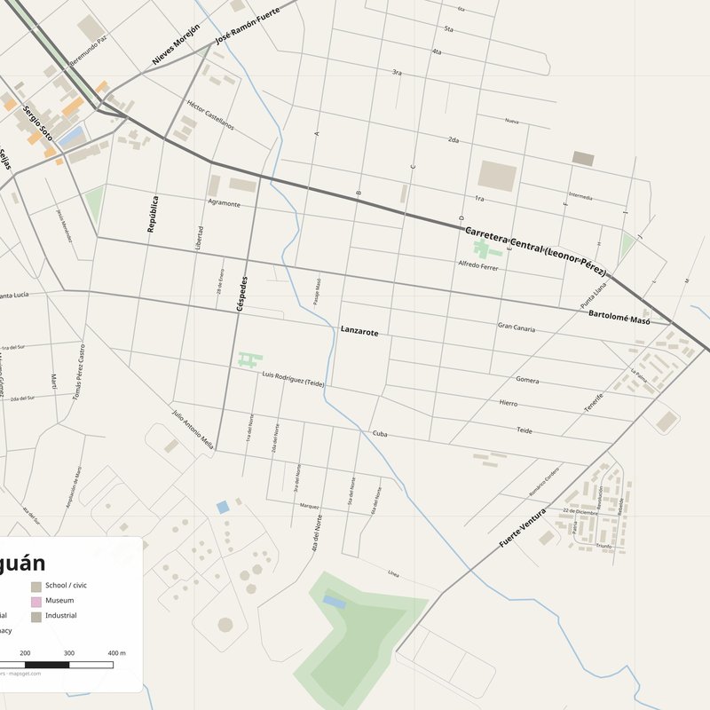 Druckbarer Stadtplan von Cabaiguán als Poster, Kuba