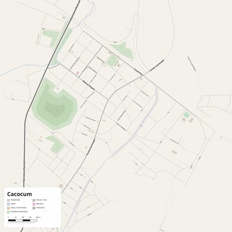 Druckbarer Stadtplan von Cacocum als Poster, Kuba
