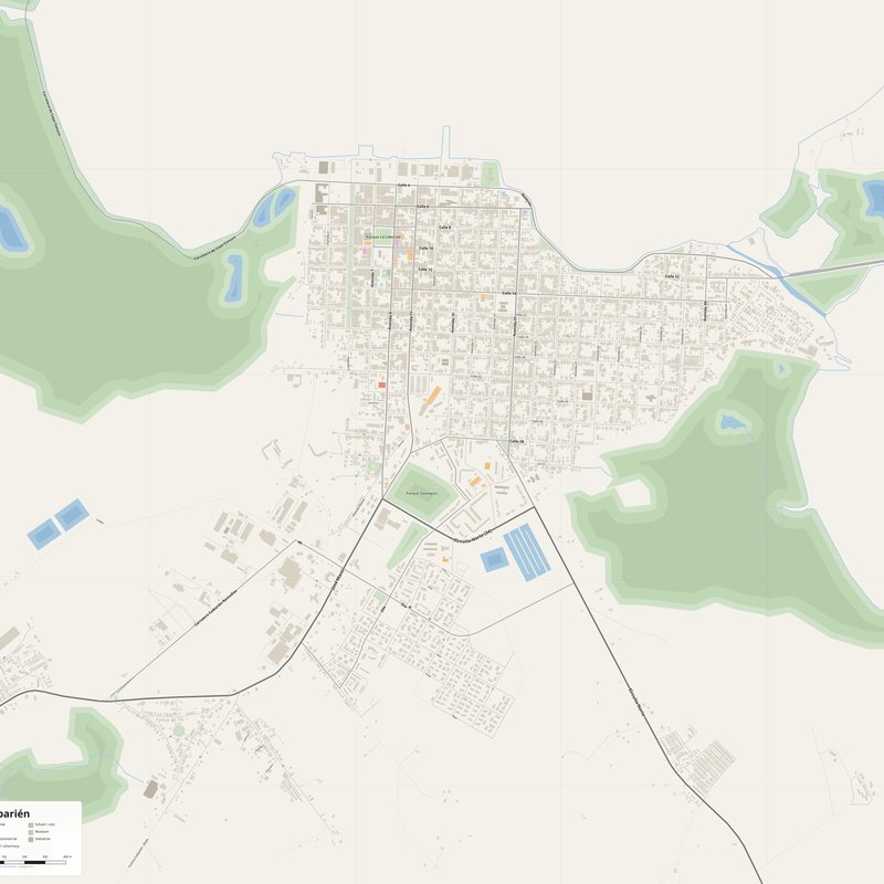 Druckbarer Stadtplan von Caibarién als Poster, Kuba