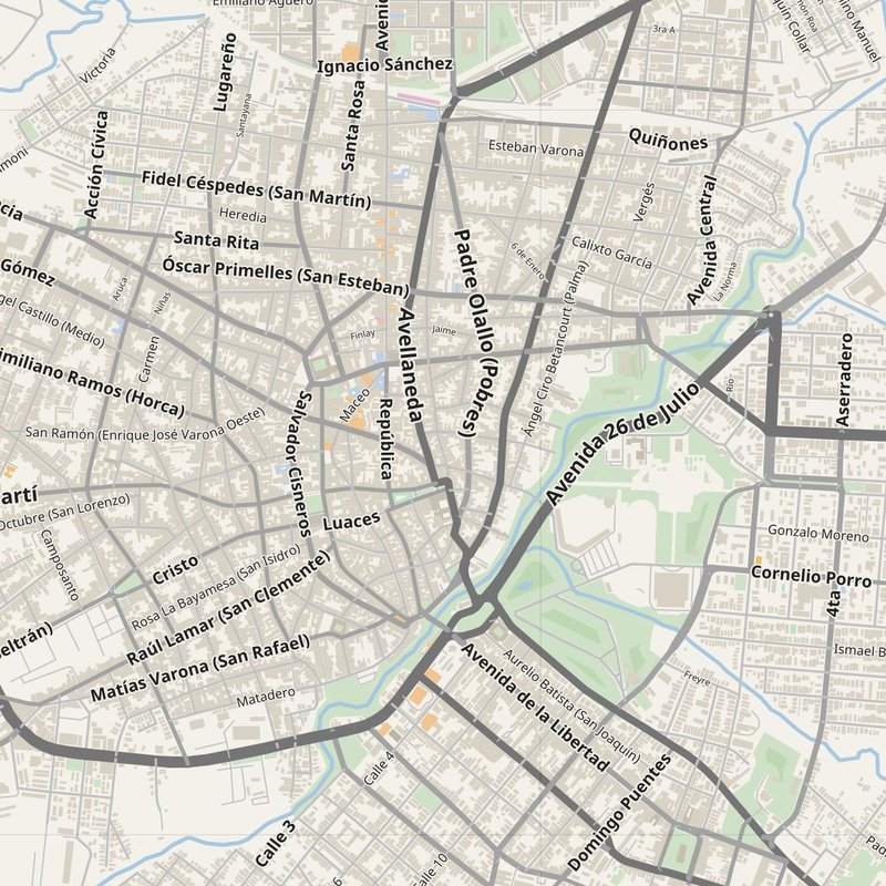 Camagüey street map with house numbers — printable address map PDF, Cuba