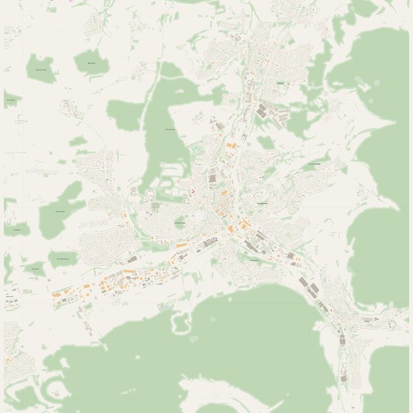 Aalen street map with house numbers — printable address map PDF, Germany