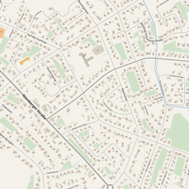 Stadtplan Ahaus mit Hausnummern — druckbare Adresskarte als PDF, Deutschland